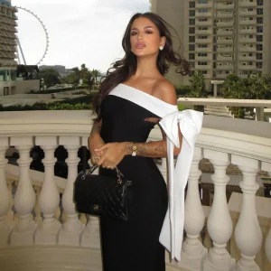 Robe Bandage Slim Épaule Unique