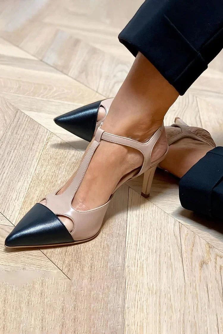Evrardine | Bicolor Pointed Toe Heels
