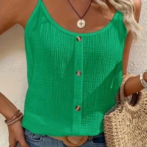 Top élégant pour femmes avec fermeture à boutons légers pour un ensemble d'été branché