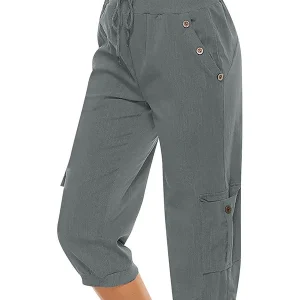 Pantalon cargo pour femmes - pantalon de tous les jours confortable et élégant avec des poches pratiques