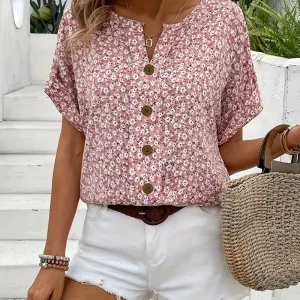 Mirelia™ – Blouse légère et florale pour un été tout en douceur