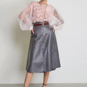 Jupe longue simili cuir