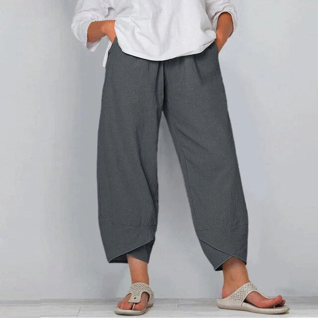 Pantalon ample en lin pour femmes - Respirant et confortable pour l'été – Image 4