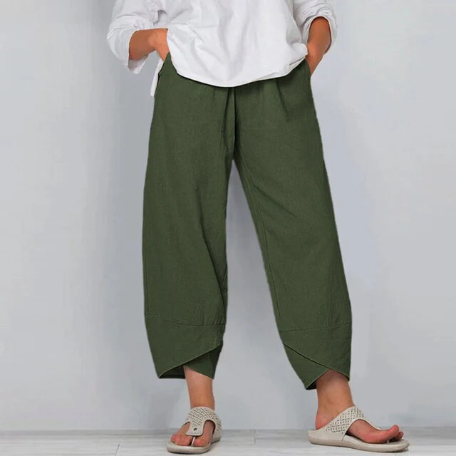Pantalon ample en lin pour femmes - Respirant et confortable pour l'été – Image 3