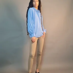 Chemisier femme vaporeux bleu