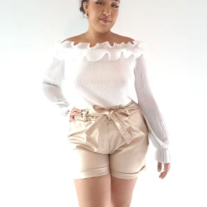 Short Doré simili cuir