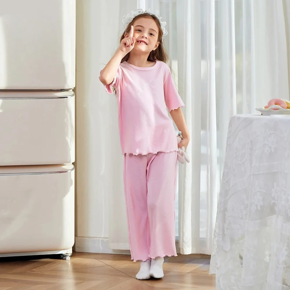 Pyjama Enfant Fille – Ensemble Coton Extensible Col Rond – Image 5