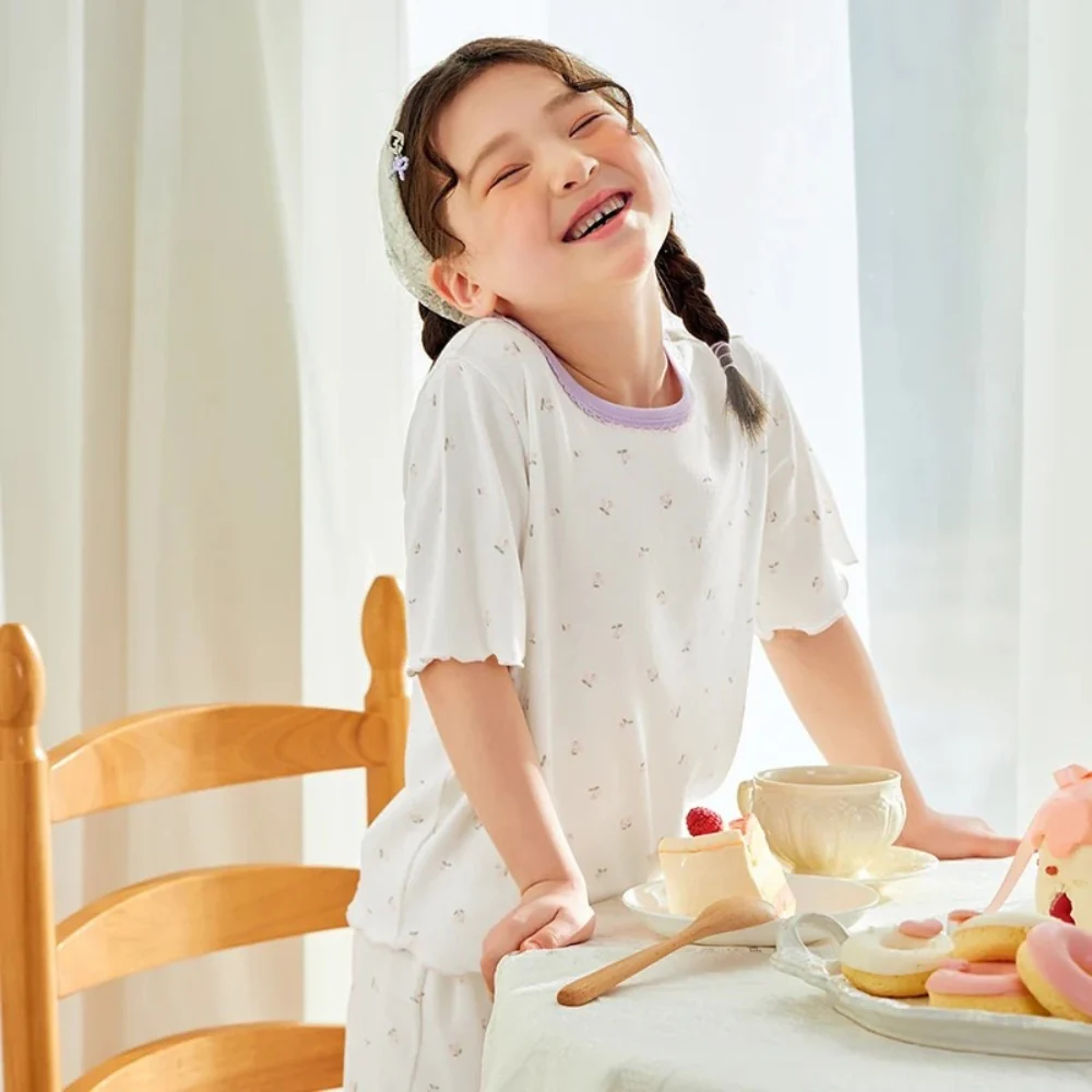 Pyjama Enfant Fille – Ensemble Coton Extensible Col Rond – Image 8