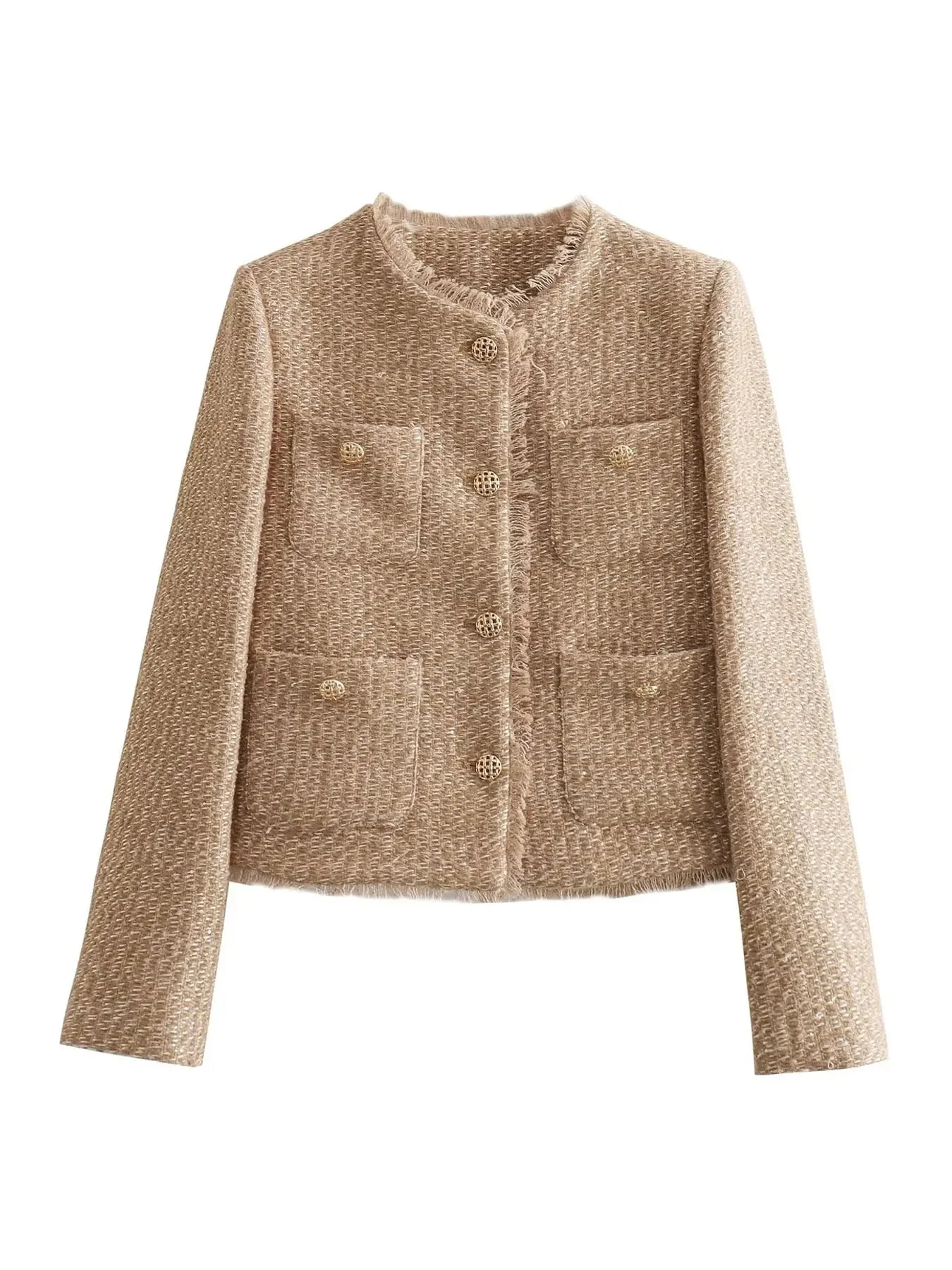 Élégant cardigan court pour femme avec fermeture à boutons et poches pratiques - Nilda – Image 6