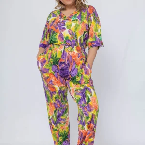 Pantalon Fluide Imprimé Multicolore