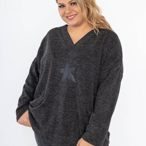 PULL EN MAILLE ETOILE AVEC POCHES