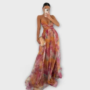 Robe Maxi Annai Mesh - Élégante et Flatteuse