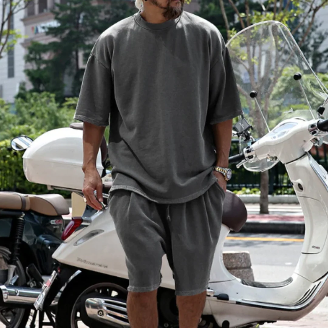 Mees | Ensemble deux pièces confortable et surdimensionné pour hommes en été – Image 4