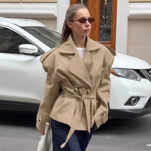 Trench-coat mi-long kaki tendance