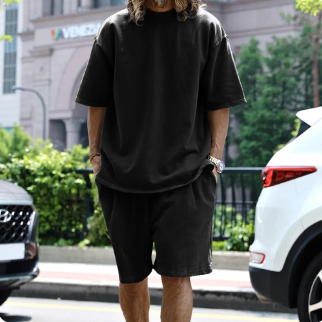 Mees | Ensemble deux pièces confortable et surdimensionné pour hommes en été – Image 7