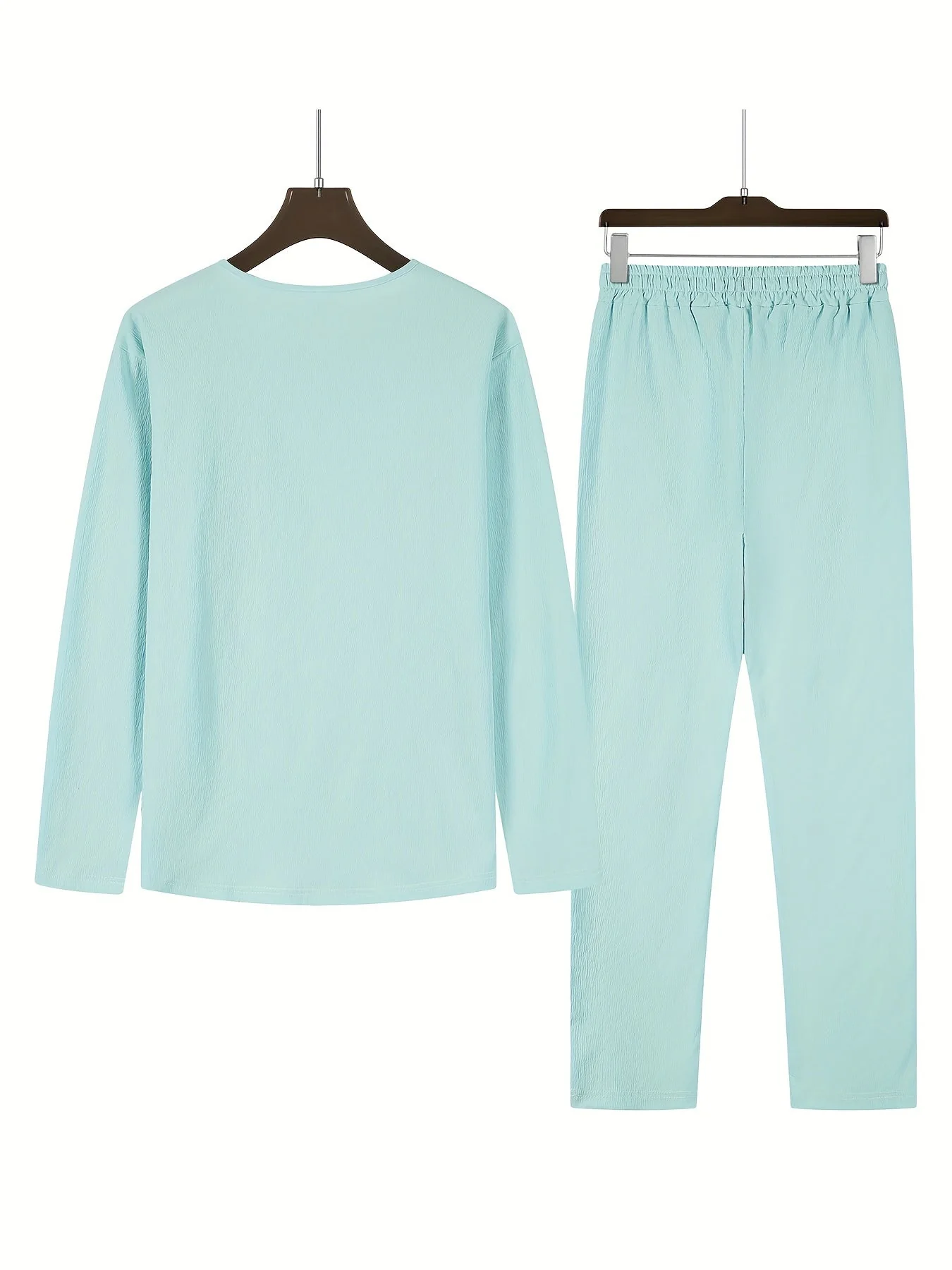 Set Décontracté pour Homme : Haut à V-Neck à Manches Longues et Pantalons Confortables – Image 9