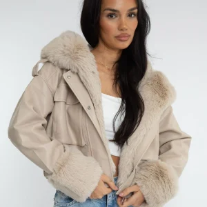 Nadine™ – Veste en Cuir avec Doublure Fourrure