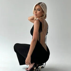 Jumpsuit pour femmes - Élégant dos nu - Détail de shoulder noué - Coupe flatteuse