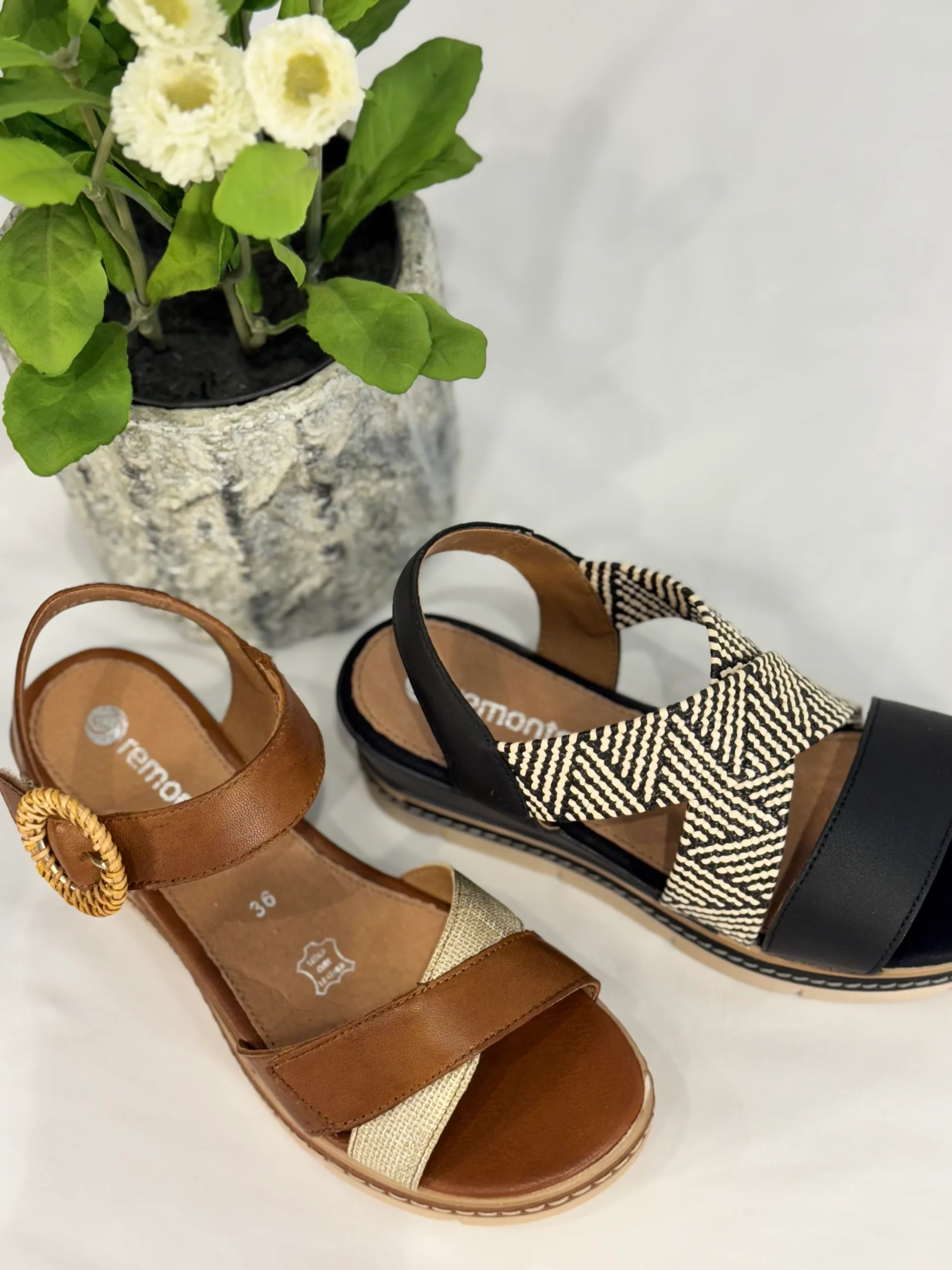 Sandale noire à semelle compensée Remonte D2L54-03 – Image 7