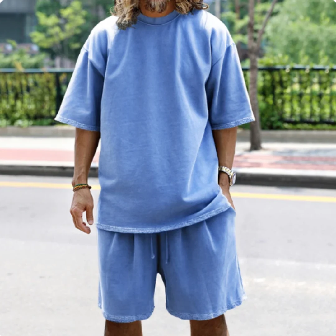 Mees | Ensemble deux pièces confortable et surdimensionné pour hommes en été – Image 6