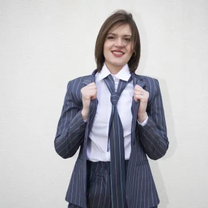 Veste tailleur en tissu fantaisie