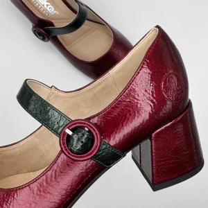 Chaussures à talon vernis bordeaux 44752-35 Rieker