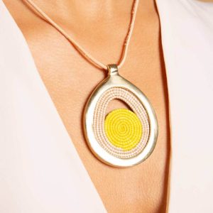Collier original femme- Bongani jaune