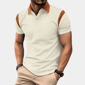 Polo élégant pour hommes en coton respirant, coupe étroite et manches courtes