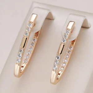Boucles d'oreilles en zirconium élégantes en or