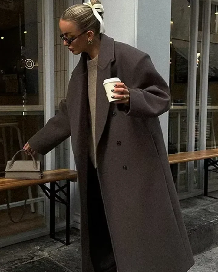 Adèle | Manteau Oversize Chic à Double Boutonnage pour Femmes – Image 3