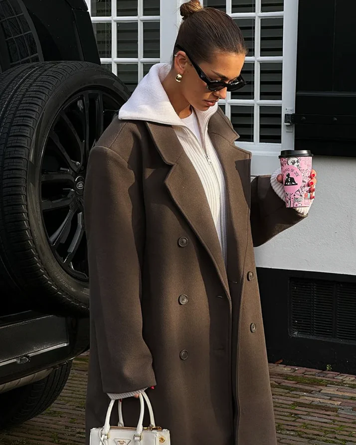 Adèle | Manteau Oversize Chic à Double Boutonnage pour Femmes – Image 4