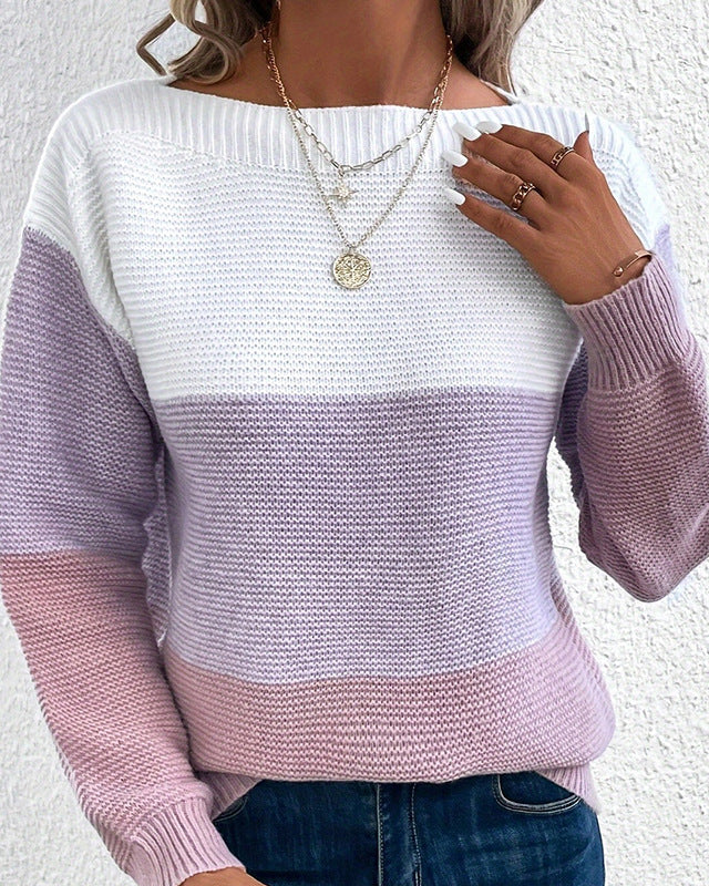 Amélie | Pull Décontracté en Tricot Colorblock pour Femmes Élégantes – Image 3