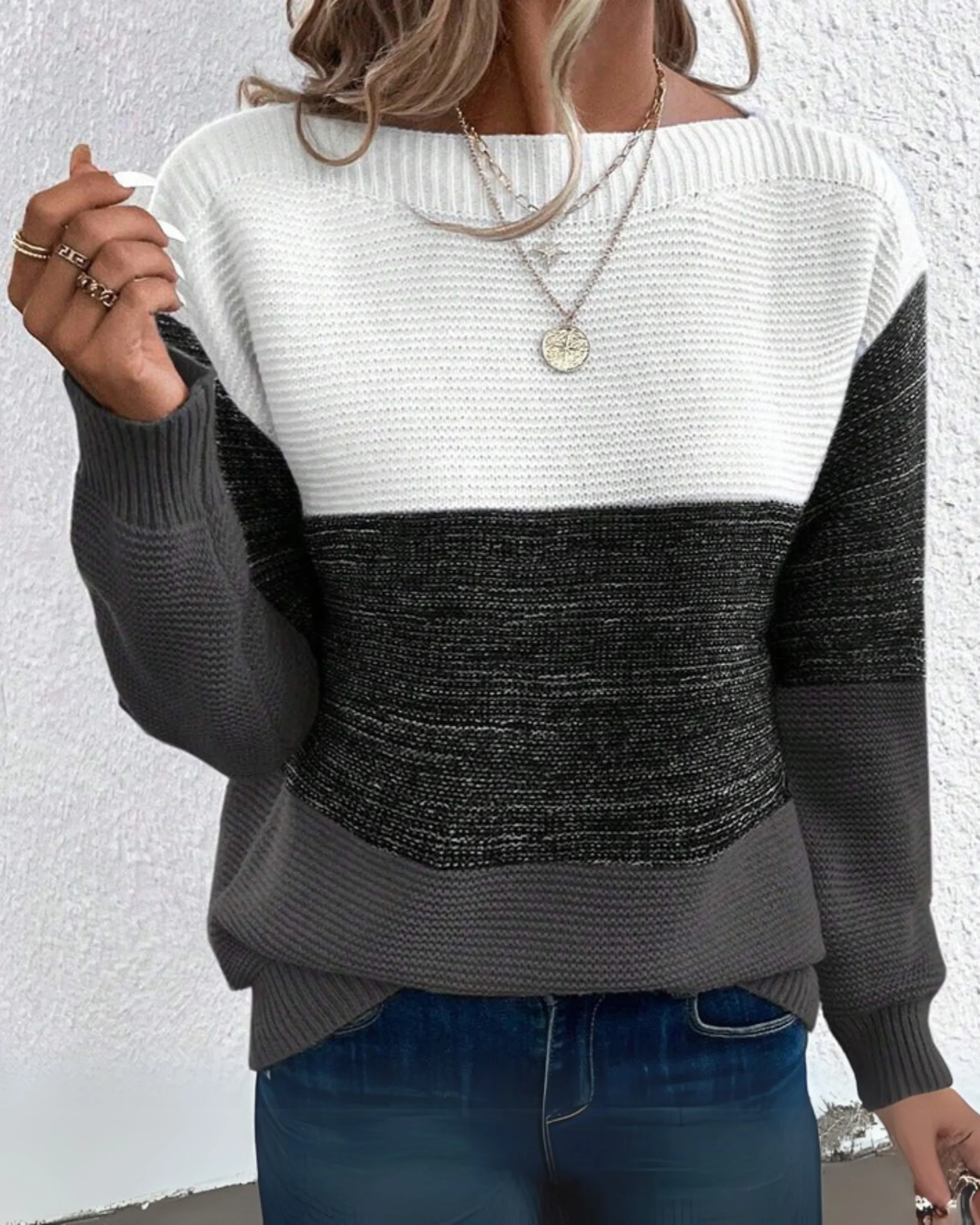 Amélie | Pull Décontracté en Tricot Colorblock pour Femmes Élégantes – Image 7