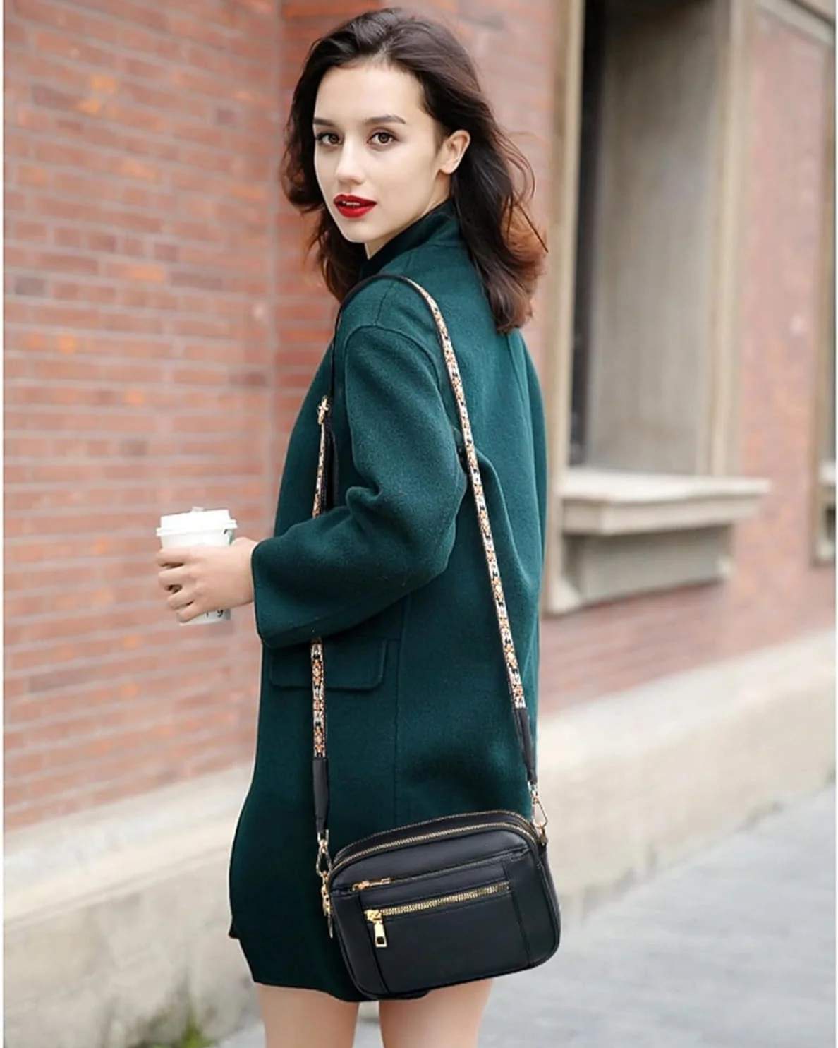 Camille | Sac à Bandoulière en Cuir Élégant pour Femme avec Compartiments Pratiques – Image 6