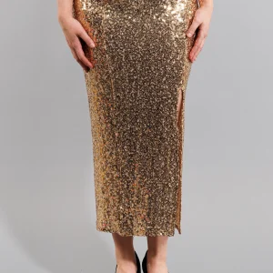 Jupe or à paillettes