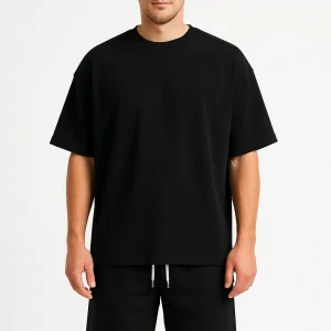 Ensemble sportif pour hommes - coupe décontractée - T-shirt à manches courtes et short à cordon ajustable - coton respirant