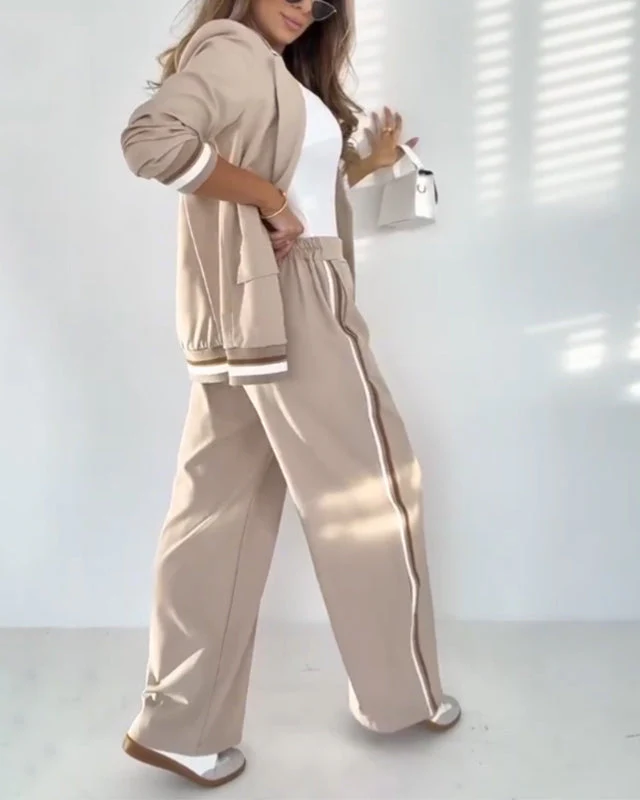 Pauline | Ensemble Blazer Tailleur Chic et Pantalons Amples pour Femmes – Image 2