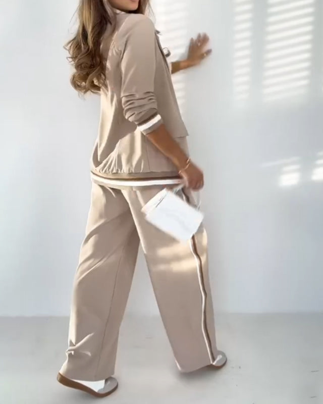 Pauline | Ensemble Blazer Tailleur Chic et Pantalons Amples pour Femmes – Image 3