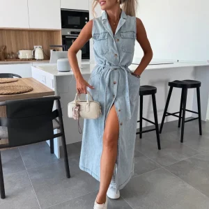 Manon | Robe Maxi en Denim Élégante et Polyvalente pour Femmes