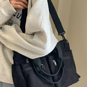 Clara | Sac Fourre-Tout Pratique en Velours Côtelé pour Femmes