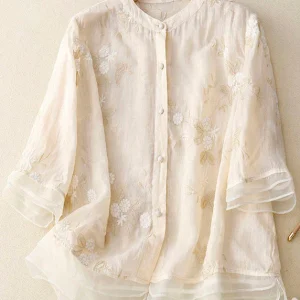 Candice | Blouse Élégante Brodée