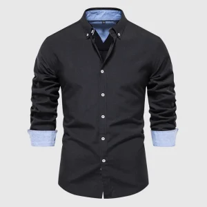 Camicia Oxford Casual da Uomo a Maniche Lunghe