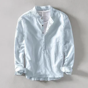 Camisa casual de manga larga pour homme avec cuello estándar pour un estilo cómodo y elegante