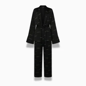 Pyjama Femme Imprimé – Ensemble 2 Pièces Col V & Pantalon Large