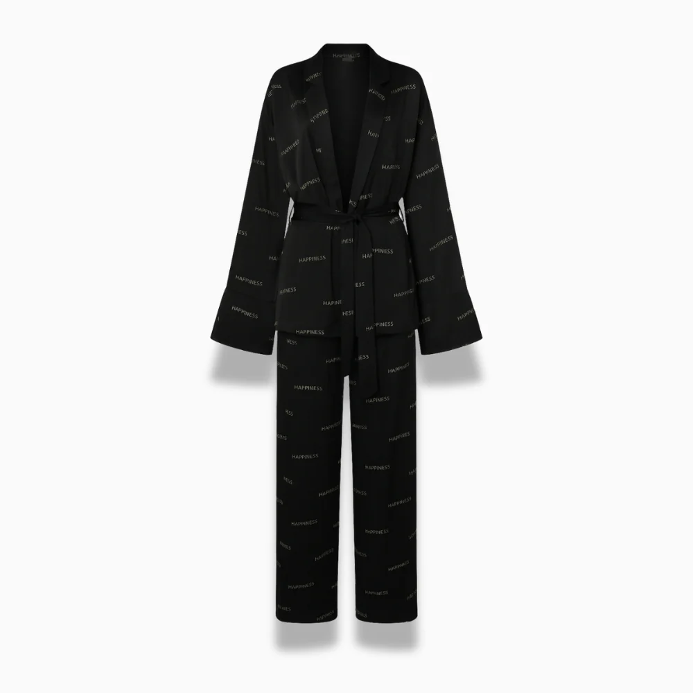 Pyjama Femme Imprimé – Ensemble 2 Pièces Col V & Pantalon Large