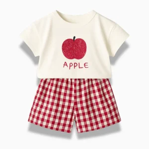 Pyjama Enfant Coton Respirant – Ensemble Fruits 2 Pièces Toutes Saisons