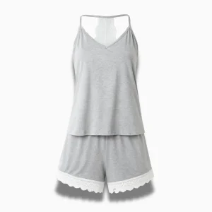 Ensemble Pyjama Femme Débardeur Col V & Short Fluide – Confort Chic