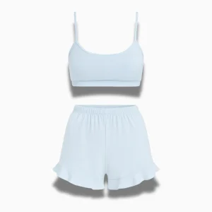 Ensemble Pyjama Femme – Crop Top & Short Fluide en Coton