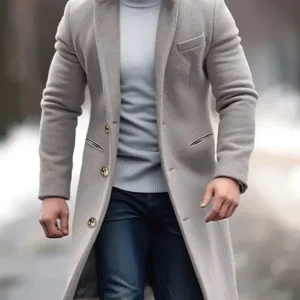 Elias | Manteau Trench Classique Élégant pour Hommes en Laine