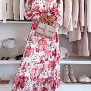 Élodie | Ensemble Floral Blouse Off-Shoulder et Jupe Maxi Élégante pour Femmes
